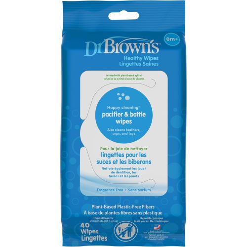 Dr. Brown's Healthy Wipes Pacifier and Bottle Wipes 40-Count, 1 Pack