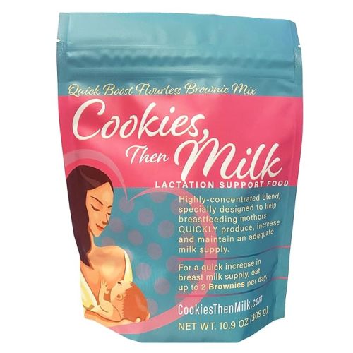 COOKIES, THEN MILK Quick Boost Lactation Mix Pumping & Breastfeeding Support to Increase Breastmilk Supply, Gluten Free Lactation Support, Brownie Mix