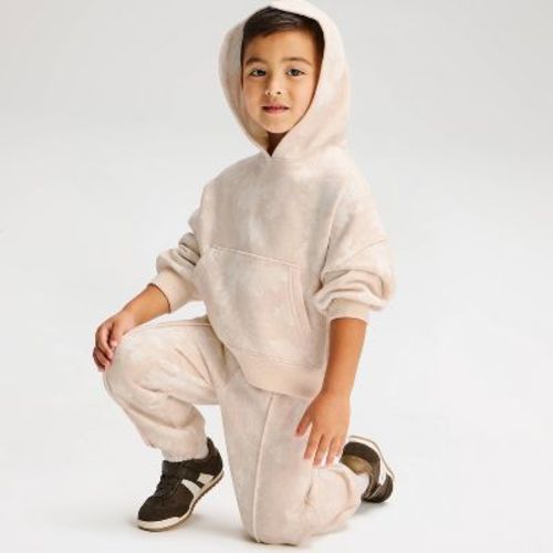 Toddler Boys' Fleece Pants Set - Cat & Jack™ Cream 18M