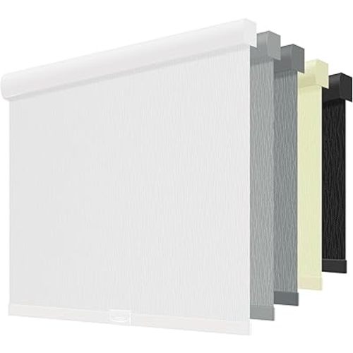 ChrisDowa Cordless Blackout Roller Shades for Windows, Striped Free-Stop Window Blinds with Privacy, Thermal Insulated Window Shades for Home, Office and Door. White, 20" W x 72" H