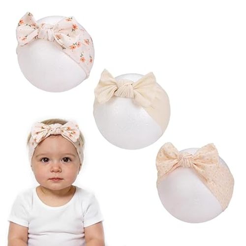 KIDOCHEESE Baby Girl Headbands with Bows Soft Elastics Hairbands Hair Accessories for Newborn Infant Toddler Kids