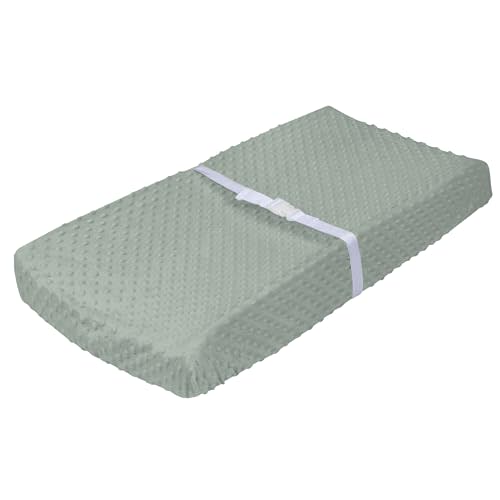 Gerber Unisex Baby Changing Pad Cover, Dino Time, Green with White Polka Dots, Soft Velboa, Newborn, Infant, Baby, CHANGING PAD COVER