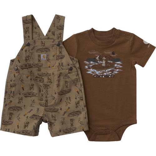 Baby Boys' Carhartt Canvas Printed Onesie and Shortalls Set