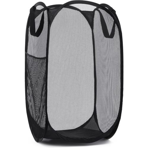 Handy Laundry Collapsible Mesh Foldable Hamper 14" x 14' x 24" Navy Blue