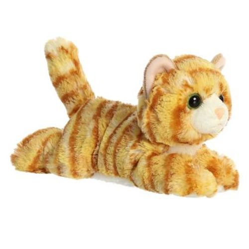 Aurora Small Ginger Cat Mini Flopsie Adorable Stuffed Animal Orange 8"
