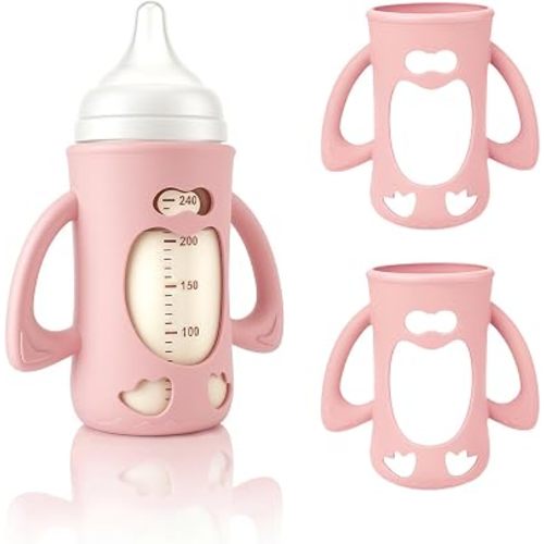 2-Pack Silicone Sleeves for Pigeon Glass Nursing Bottle 8.1 oz