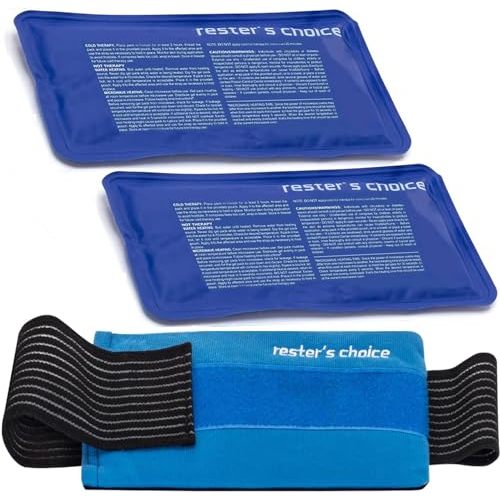 2 Soft Gel Ice Packs for Injuries Reusable with Extra Comfy Adjustable Cold Pack Wrap, Flexible Hot and Cold Compress