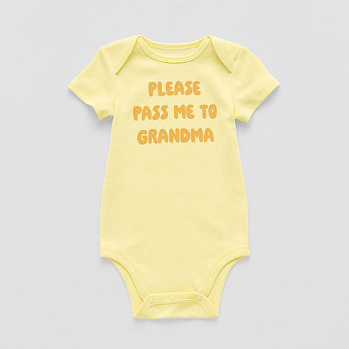 Okie Dokie Baby Unisex Round Neck Short Sleeve Rib Bodysuit, Color: Frozen Yellow - JCPenney