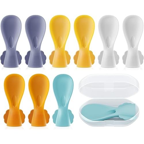 Universal Baby Food Pouch Spoon Attachment - 10 Pack, Silicone Baby Spoons for Pouches, Travel-Friendly Baby Food Squeeze Pouch Spoon