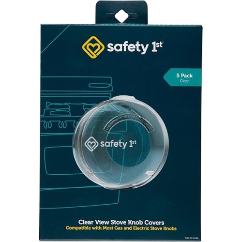 Safety 1st Child Proof Stove Knob Covers, Clear View Stove Knob Safety Covers (Set of 5)