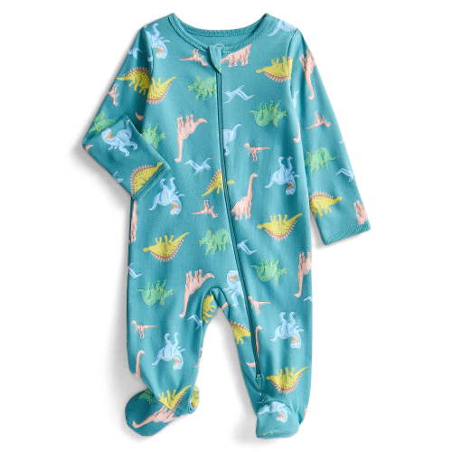 Wonder Nation Baby Boys or Girls Zip Front Footed Pajamas, Sizes Preemieie-6/9 Months