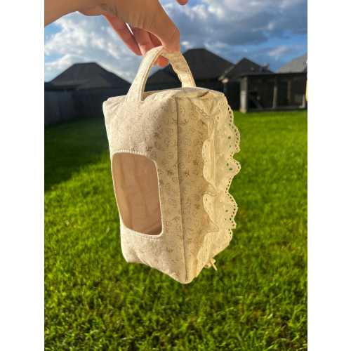 Cream Seashell Diaper & Wipe Pouch – Handmade Baby Essential