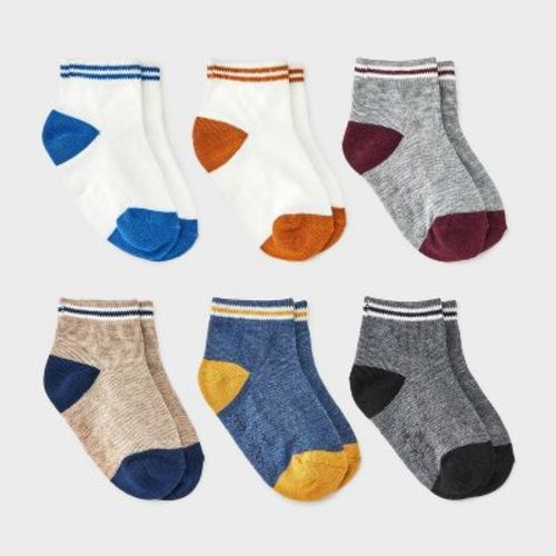 Toddler Boys' 6pk Colorblock Ankle Socks - Cat & Jack™