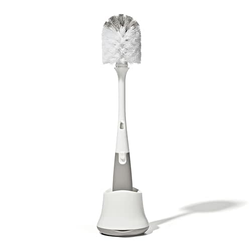 OXO Tot Bottle Brush with Nipple Cleaner and Stand, Gray