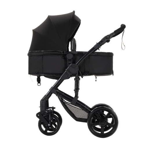 Baby Stroller Foldable Pram & Baby Pushchair with Reversible Bassinet for Newborns and Toddlers,Easy Fold Lightweight,Unisex(Black)）