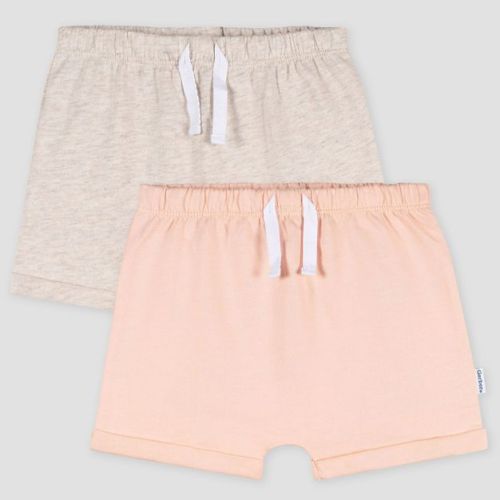 Gerber Baby 2pk Pull-On Shorts - Pink 6-9M