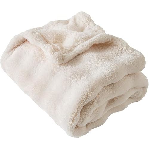 Fleece Baby Blanket for Boys 3D Bubble Design, Warm Cozy and Fluffy Infant Newborn Toddler Small Receiving Blankets for Crib Stroller, 30x40 Inches, Off White