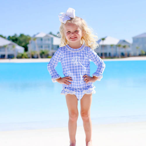 Capri Blue Rash Guard Set