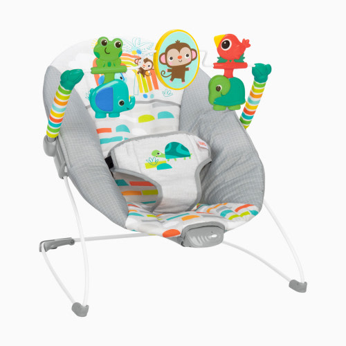 Bright Starts Playful Paradise Vibrating Baby Bouncer with Toys