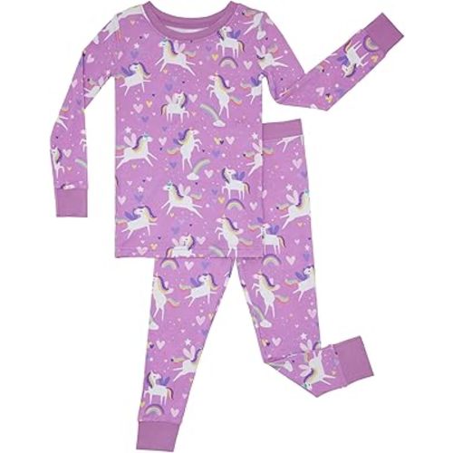 Little Sleepies Two-Piece Pajama Set for Boys & Girls, Soft Viscose from Bamboo Toddler Pajamas for Kids, Family Matching PJs