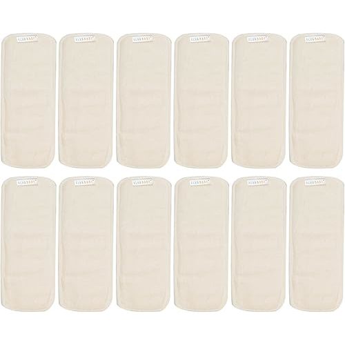 ALVABABY 12PCS Newborn Cloth Diaper Inserts - 4 Layers, Reusable, Overnight 12SMB