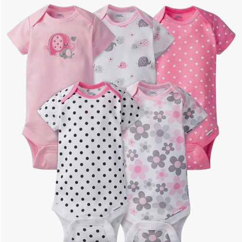 Gerber baby-girls 5-pack Short Sleeve Variety Onesies Bodysuits