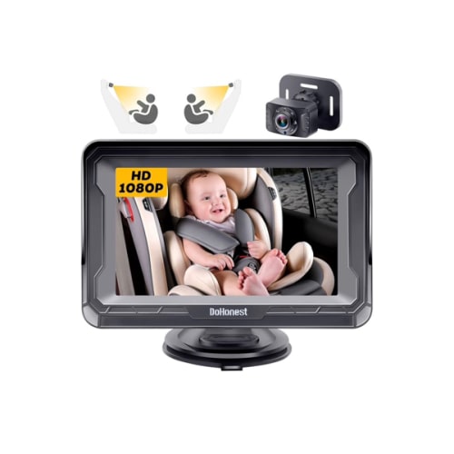 DoHonest Baby Car Camera HD 1080P - Rear-Facing Car Baby Monitor with Night Vision, Adjustable View Angle, Easy Setup, Anti-Glare Display, Safety for Kids & Infants