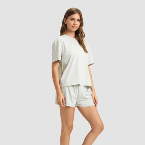 Women's First Layer Pajama Short Sleeve Tee & Boxer Short Set | Cozy Earth