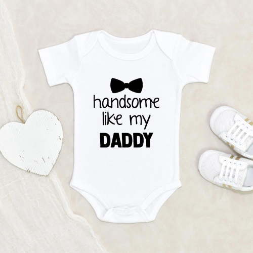 Newbabywishes - Cute Handsome Like My Daddy Baby Clothes for Boys - Funny Baby Clothing