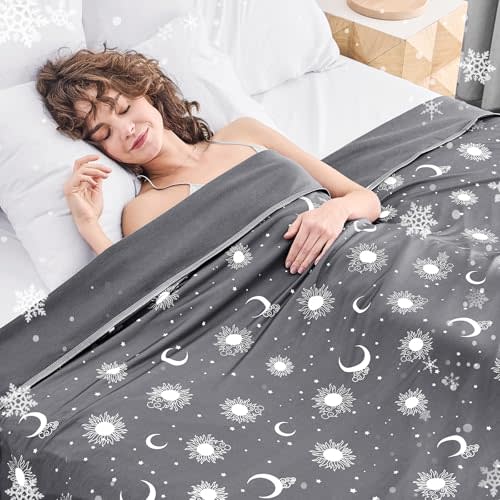 inhand Cooling Blanket Queen Size (90"x90") - Cooling Blankets for Hot Sleepers - Q-Max &gt;0.45 Decorative Lightweight Breathable Summer Cold Blankets for Sleeping Night Sweats to Keep Cool - Dark Grey