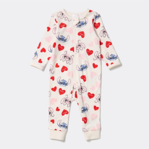 Disney Baby Stitch & Angel Print Coverall - Off White