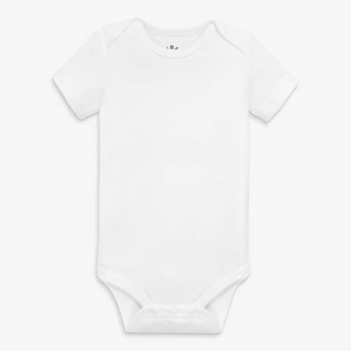 Organic short sleeve babysuit - White / 0-3