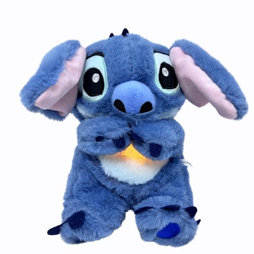 Glyrnur Baby Sound Machine Breathing Otter, Sensory Details Music Lights Rhythmic Breathing Motion Musical Baby Toy Plush for Newborns (Battery Not Includ)