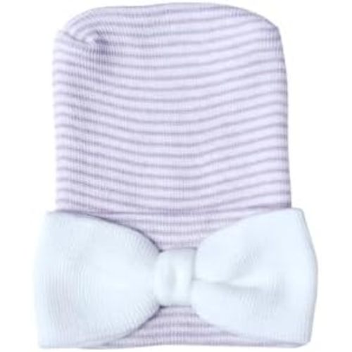 Nurses Choice Newborn Baby Girl Hospital Hat with Bow