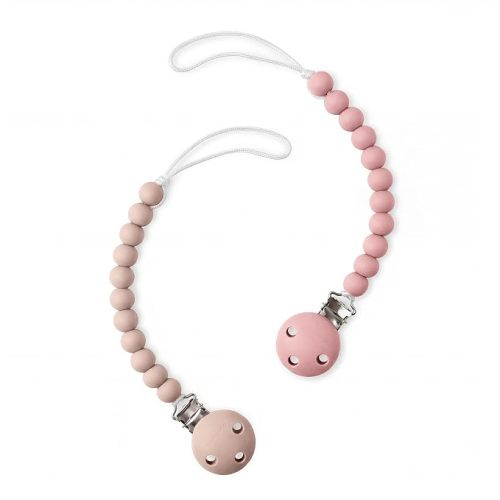 Comfy Cubs Pacifier Clips 2 Pack - 100% Food Grade Silicone Baby Pacifier Clips, BPA & PVC Free - CPSIA Certified, Lightweight and Flexible Baby Gifts -Blush and Mauve