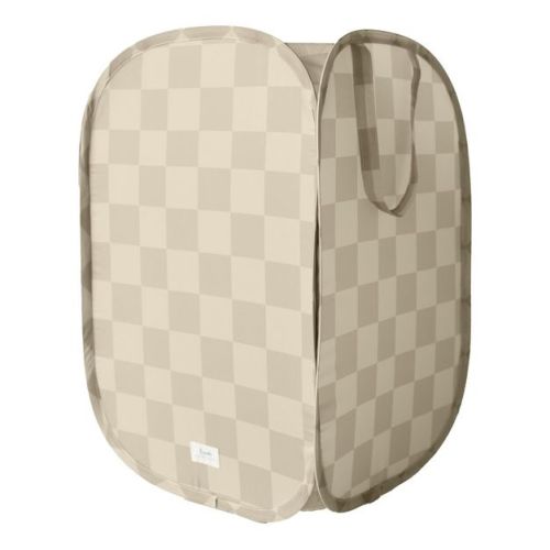 3 Sprouts Baby & Kids Recycled Fabric Pop-up Laundry Hamper - Checkerboard Beige