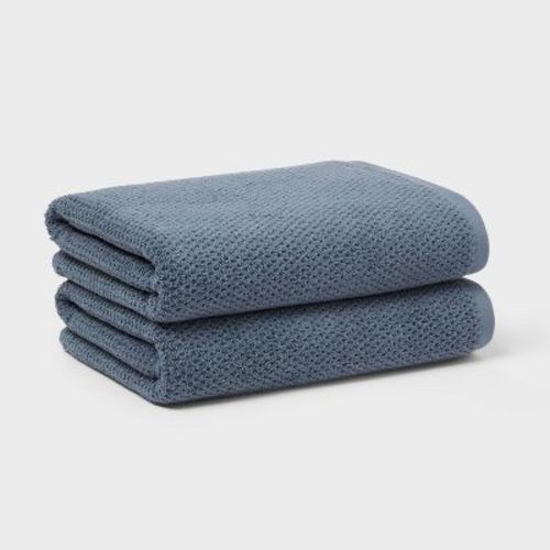 2pc Luxe Textured Dot Bath Towel Blue - Threshold™