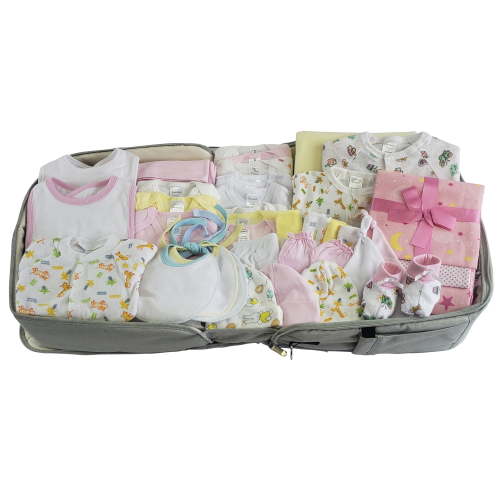 Bambini Girls 44 Piece Baby Clothing Starter Set with Diaper Bag