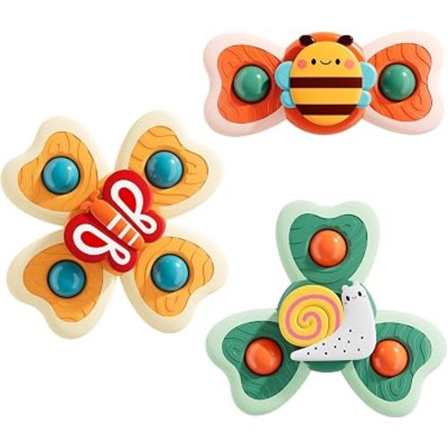 ALASOU Suction Cup Spinner Airplane Travel Toys for 1 Year Old Boy Girl
