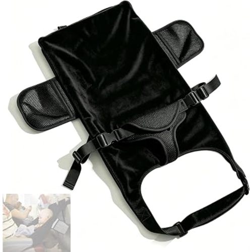 Toddler Airplane Bed, 1-12 Months Old Toddler Travel Essentials for Flying, Airplane Seat Extender, Plane Portable High Chair Harness Seat for Little, Black