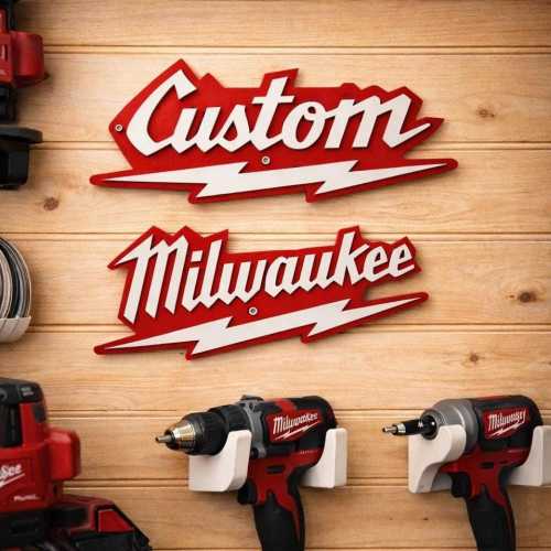 Custom Milwaukee Style Name Sign | Personalized Garage Wall Decor | Tool Logo Sign | Workshop Wall Art | Father’s Day Gift