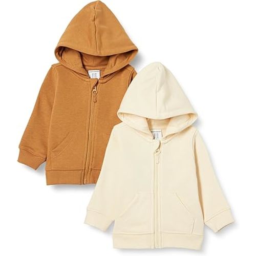 Amazon Essentials Unisex Toddlers and Babies' French Terry Zip-Up Hoodie, Multipacks