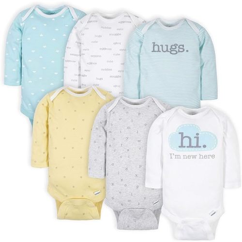 Gerber Unisex Baby 6 Pack Long-sleeve Onesies Bodysuit