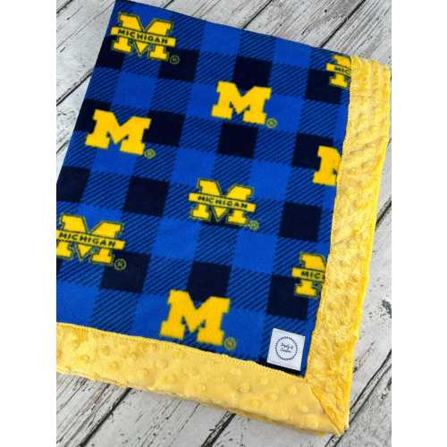 University of Michigan wolverines Soft minky baby blanket / U of M football blanket / sports blanket / baby boy / baby shower gift