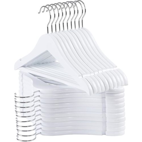 ELONG HOME Kids Hangers, 20 Pack White Baby Hangers for Closet, Premium Children's Clothes Hangers with 360° Swivel Hook