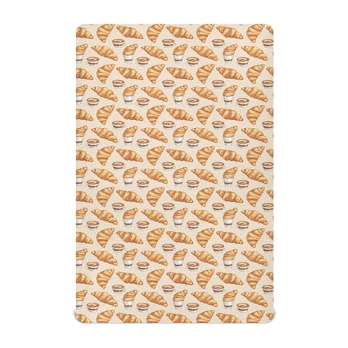 Food Croissant Fitted Crib Sheets for Boys Girls, Soft Breathable Baby Sheet, Crib Sheets Fits Standard Crib and Toddler Mattress