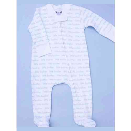 Little Brother Print Zip Footie – Posh Tots Children's Boutique