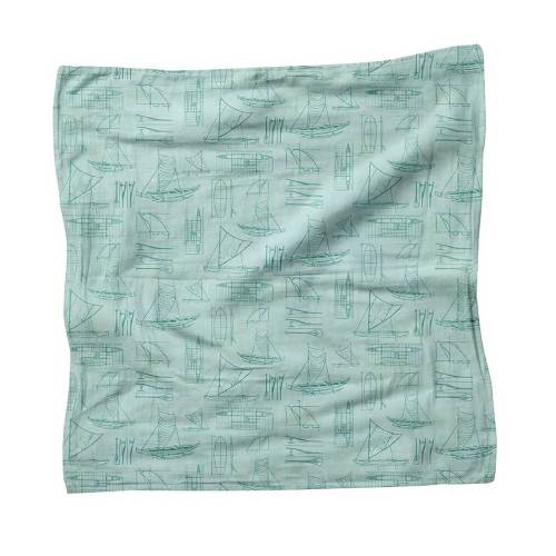 47in Seaborn Green Muslin Blanket