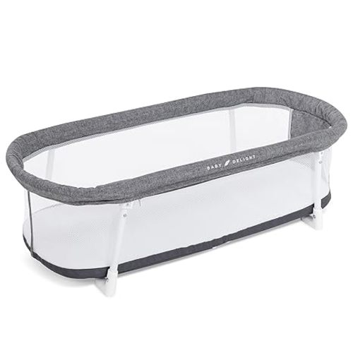 Baby Delight Snuggle Nest Bassinet, Portable Baby Bed, for Infants 0 – 5 Months, Charcoal Tweed