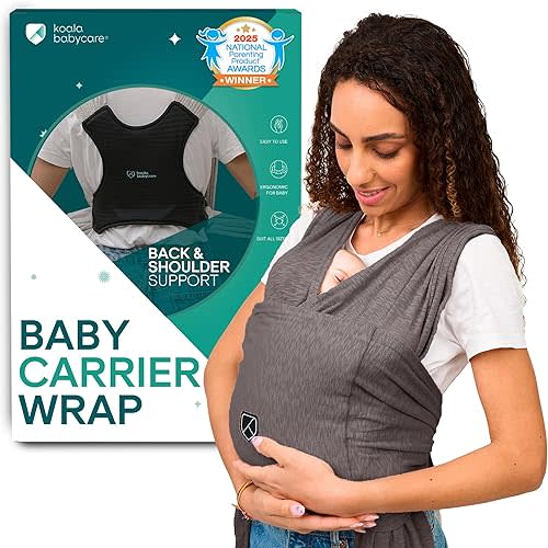 Koala Babycare Baby Carrier Wrap, Easy to Wear As a T-Shirt - Original Baby Carrier Newborn to Toddler - Sling One Size Fits All - Baby Wraps Carrier Up to 22lbs